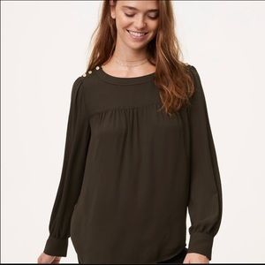 Loft Olive Green Blouse